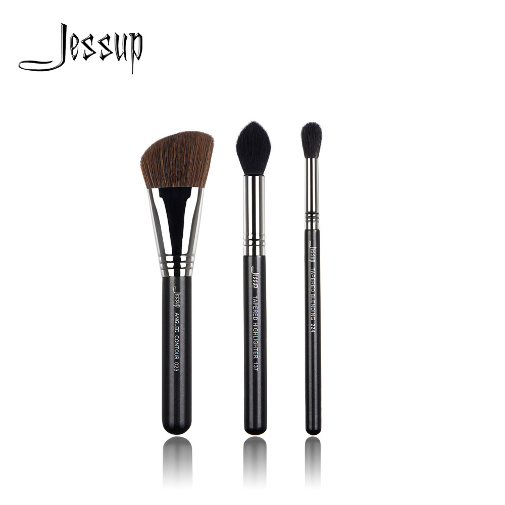 Buy cheap Handcrafted Jessup 3pcs Wood Handle Face Makeup Brushes Set product