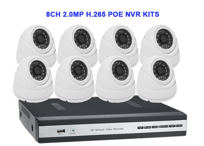 Buy cheap 8CH 2.0MP H.265 POE NVR KITS With Dome IP IR Camera product