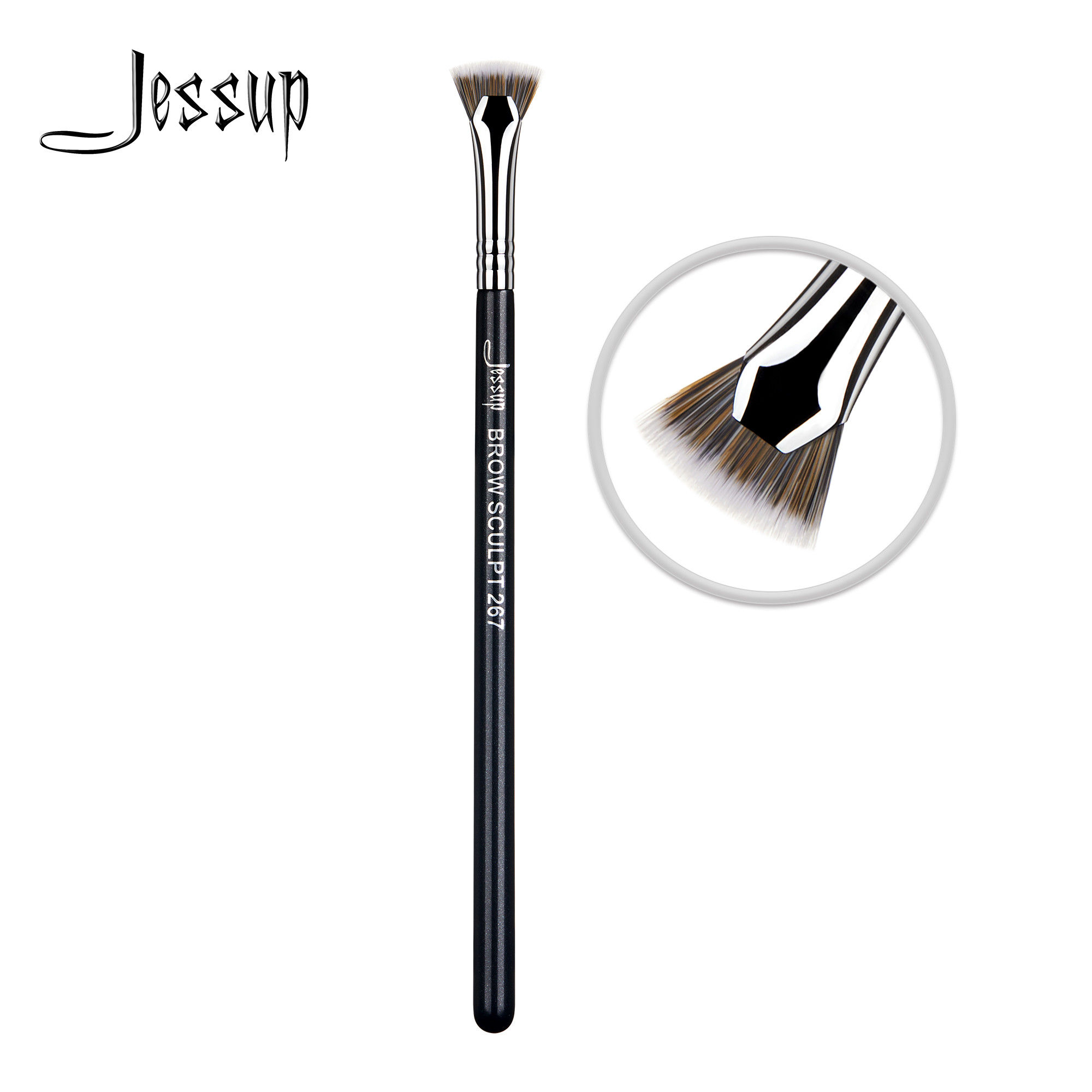 Buy cheap Black Silver 1pc Jessup Makeup Brush For Eyebrow Eyeshadow Lip product