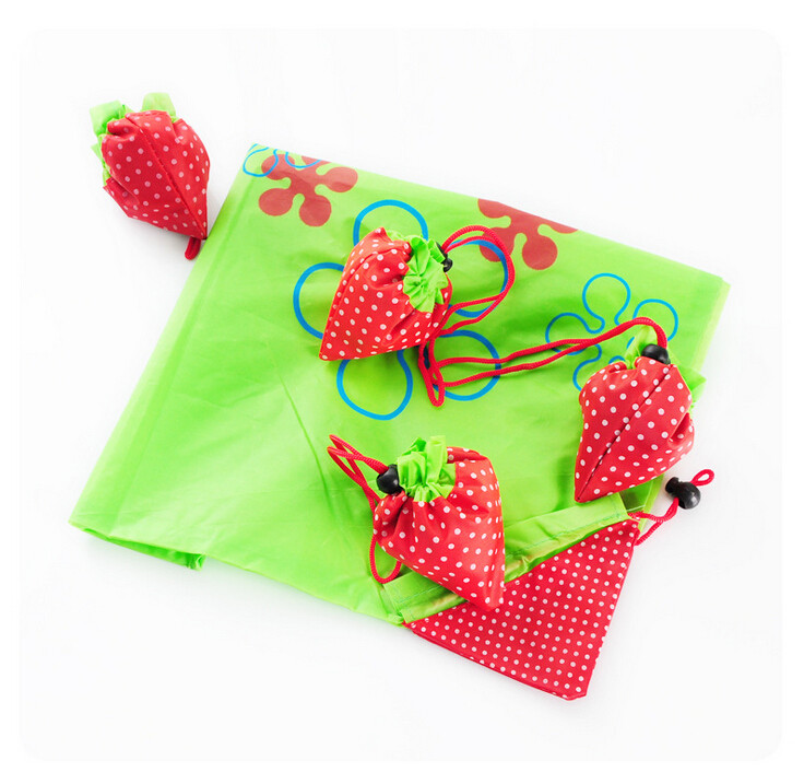 Buy cheap Ecological Drawstring Tote Bags Cute Strawberry Portable For Super Market product