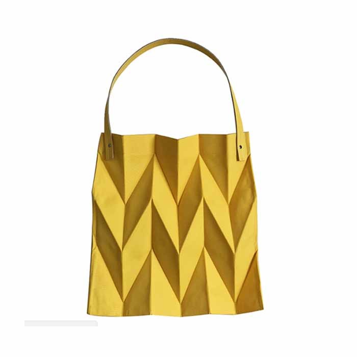 Buy cheap Popular Women Recycled Shopping Bag Rhomboidal Pleated Shape Medium Size product
