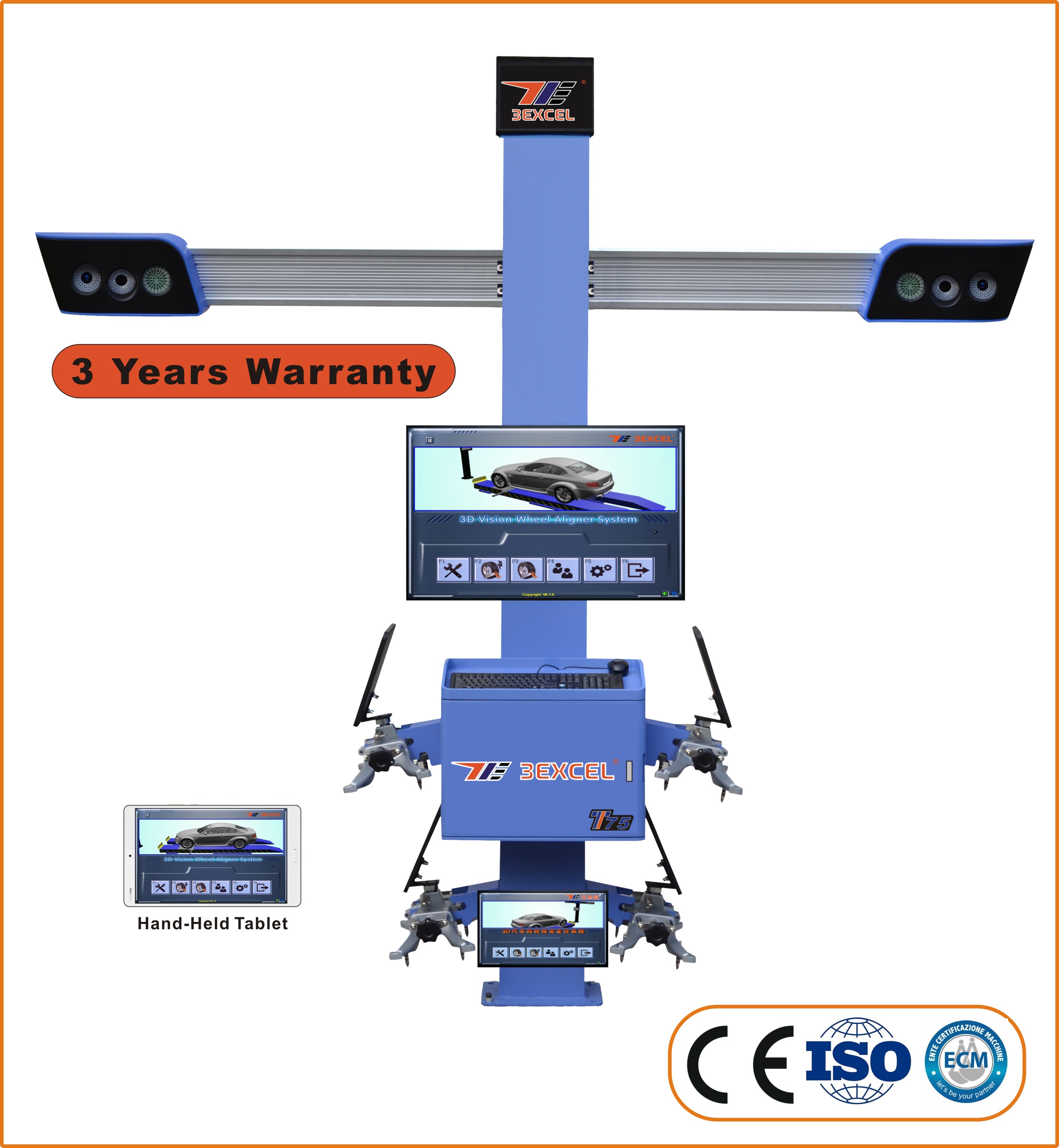 Buy cheap ISO 9001 210" Wheelbase 11" Clamp 3D Wheel Aligner T75 product