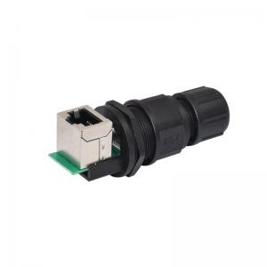 Buy cheap ROHS IP67 Panel Mount Waterproof Connector RJ45 Plastic 90 Degree product