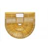 Buy cheap Ins Popular Women Charcoal Rattan Bamboo Clutch Bag , Open Closure Bamboo from wholesalers