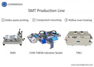 Buy cheap Advanced SMT Production Line , 3040 Stencil Printer / CHMT48VB Pnp Machine / Reflow Oven T961 product