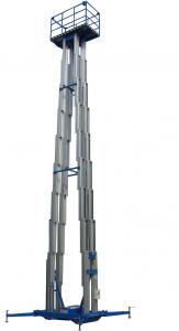 Buy cheap 14 Meters Height 300kg Loading Capacity Quadruple Mast Insulative Portable Aerial Work Platforms product