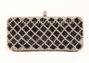 Buy cheap Black Diamond Rhinestone Evening Bags Plaid Pattern And Velvet Lining For Dinner Party product