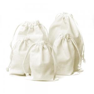 Buy cheap Candy Gift Drawstring Net Bags , Cotton Muslin Drawstring Bags Plain White Color product
