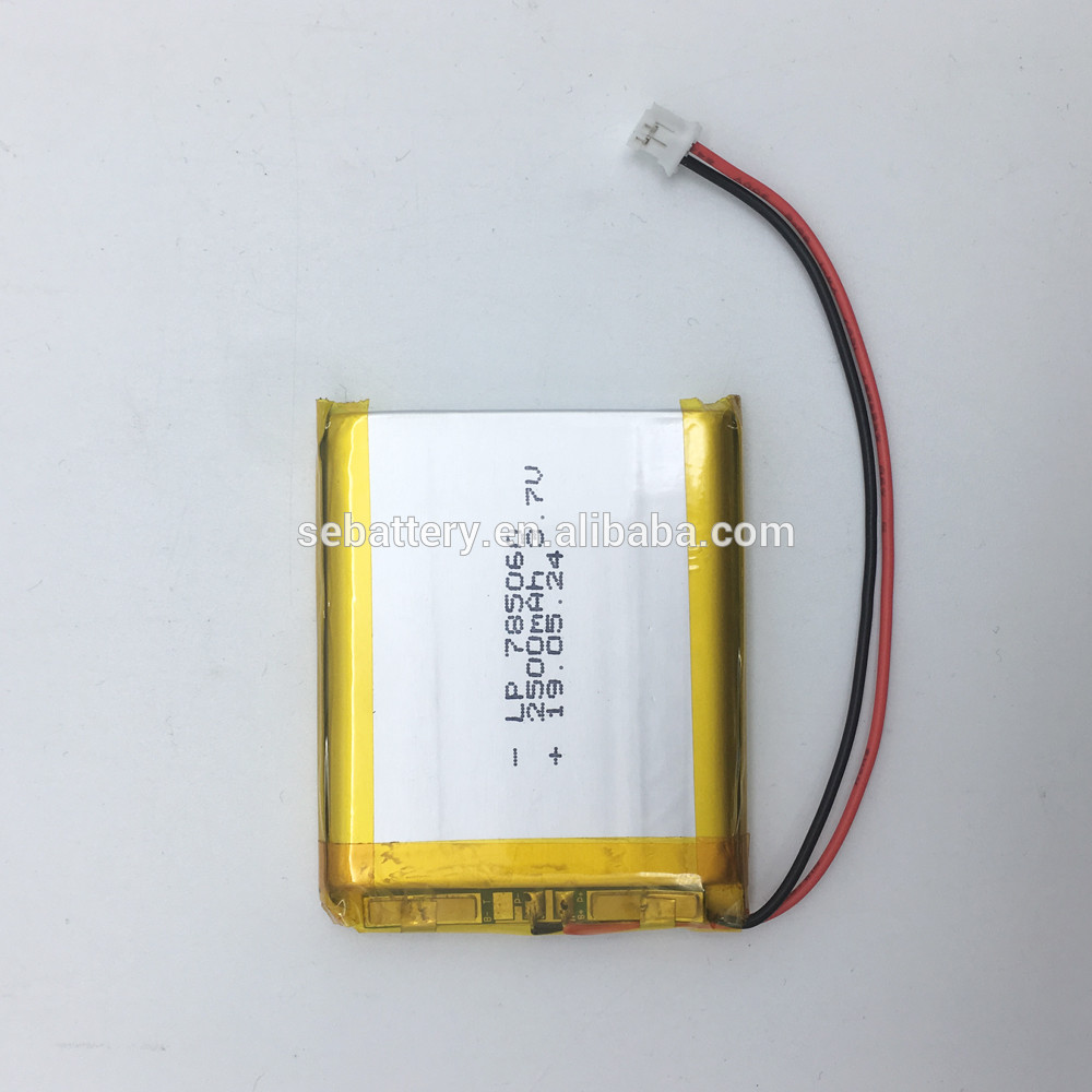 Buy cheap SUN EASE CE and ROHS 3.7v 785060 2500mAh deep cycle battery with PCB and JST PHR 2.0 connector product