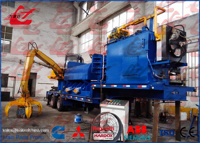 Buy cheap Mobile Scrap Metal Baler Logger Hydraulic Metal Baling Press Diesel Engine Power Feeding Grab Equipped product
