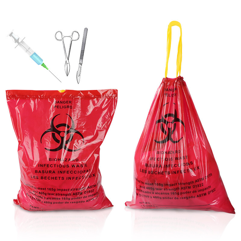 Buy cheap Drawstring SGS Medical Waste Bags Biohazard Garbage Customize Size product