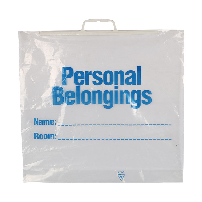 Buy cheap 55cm*40cm Handle Plastic LDPE Patient Belonging Bags White Color product