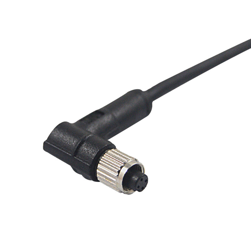Buy cheap Female 90 Degrees Molded M5 Cable Connector A Code 250VAC product