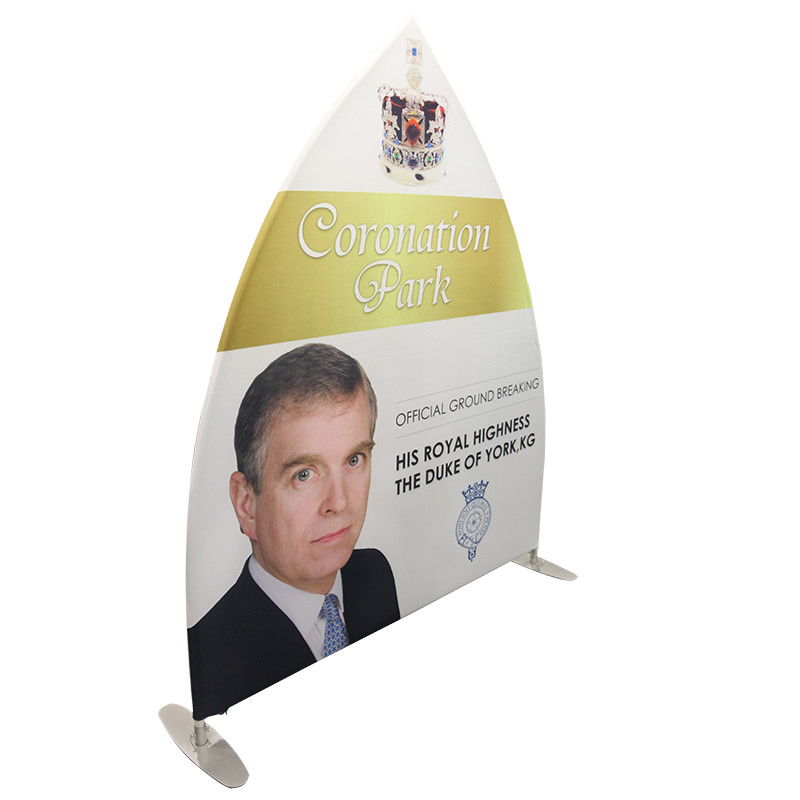Buy cheap Unique Tension Fabric Banner Stands Double Side Printing Portable Sailing Shape product