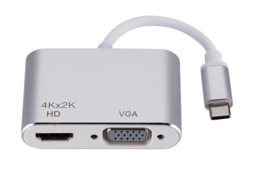 Buy cheap Silver / Grey Computer Accessories Type C To HDMI VGA Adapter product