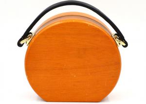 Buy cheap High Level Round Wooden Clutch Bag With O Shape Chain 20 * 15 * 7cm product
