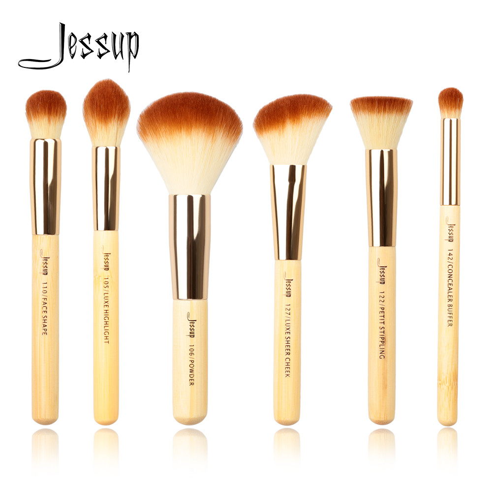 Buy cheap Jessup 6pcs Bamboo Makeup Brushes Set No Hair Shedding For Powder product