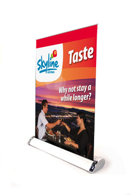 Buy cheap A3 Tabletop Retractable Banner Stands Portable Aluminum Mini Roll Up Banner product