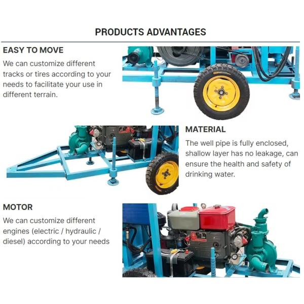 Little Easy Movement Tractor Borewell Drilling With Hydraulic System
