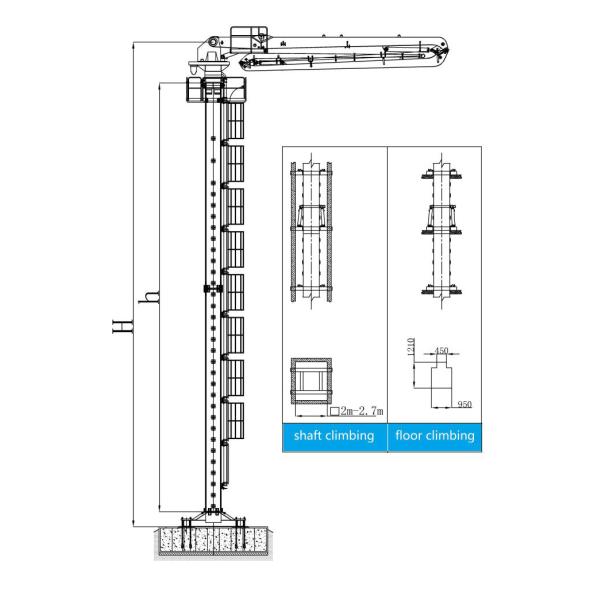 High Performance Concrete Placing Boom Custom 5m 8m 10m Column Length