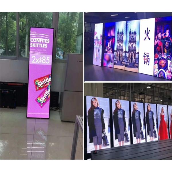 Portable Led Video Wall P1.25 P1.5 P1.86 P2 P2.5 With Wheels Poster Advertising LED Indoor Led Poster Screen Led Digital Display