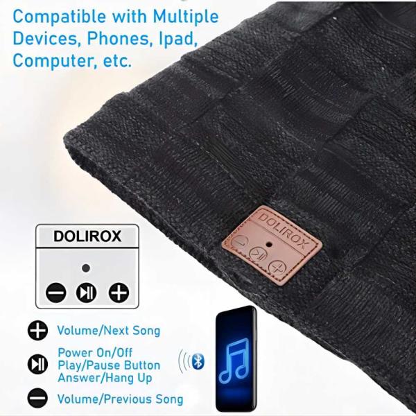 Bluetooth Beanie Hat Wireless Bluetooth speaker Black hat with music enjoy as Stocking Stuffers Gifts for family