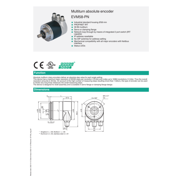 PEPPERL+FUCHS Stainless Steel Multiturn Absolute Encoder for Industrial Automation with One Year Warranty