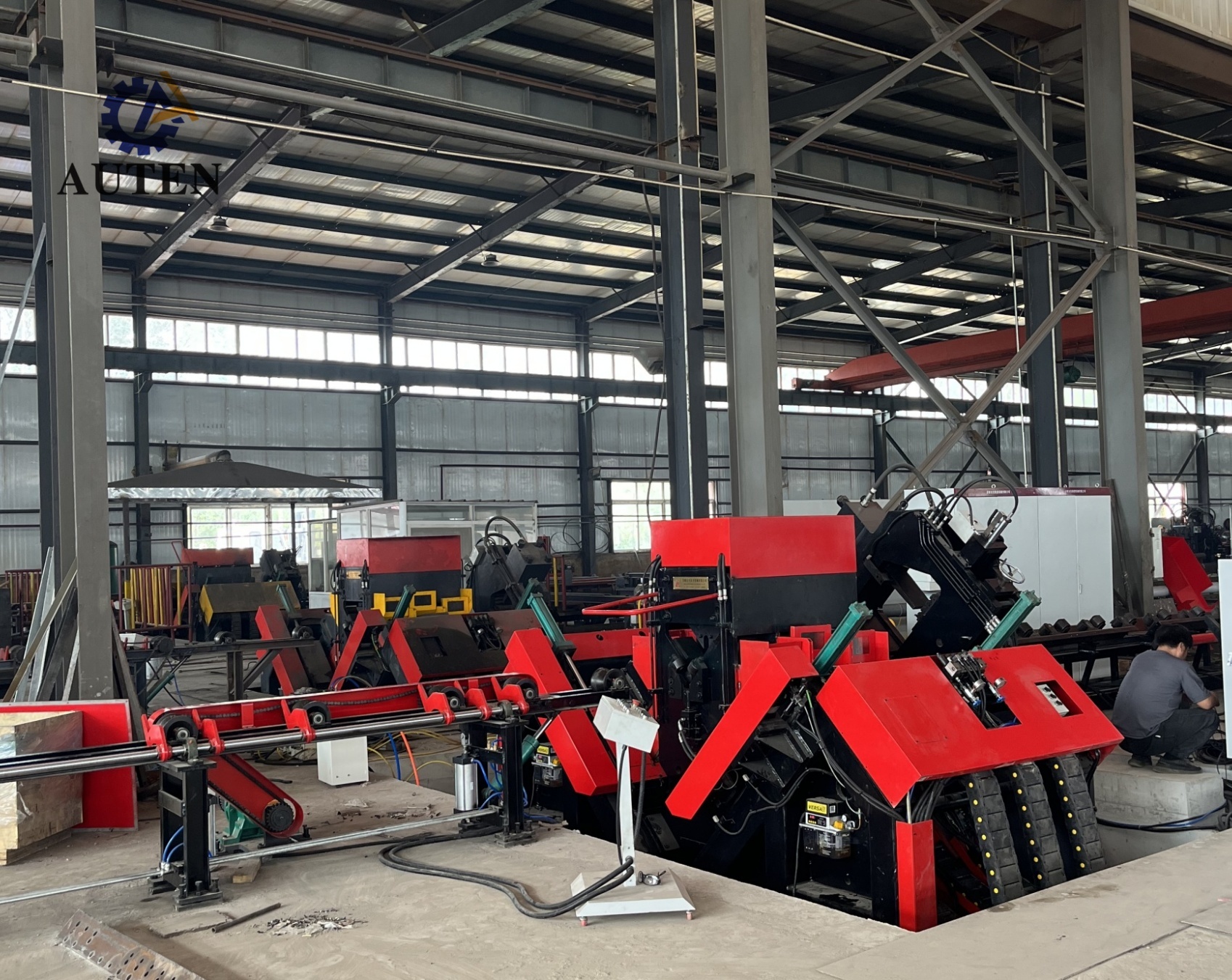 Model ADM3635 CNC Angle Drilling And Marking Processing Line For Power Tower
