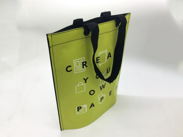 Recyclable Green Hand Sewn Paper Bags / 35x40cm Sewn Open Mouth Paper Bags