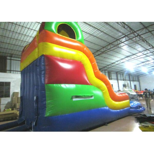 Best sale rainbow inflatable water slide bright colour inflatable slide with pool