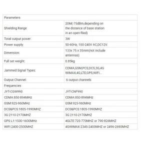 Buy cheap 6 Bands Handheld 2g 3g 4g 20m Portable Mobile Phone Signal Jammer product