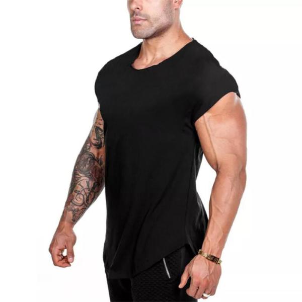 Muscle Fitness high quality soild color Cotton shirts Men sports T-shirt