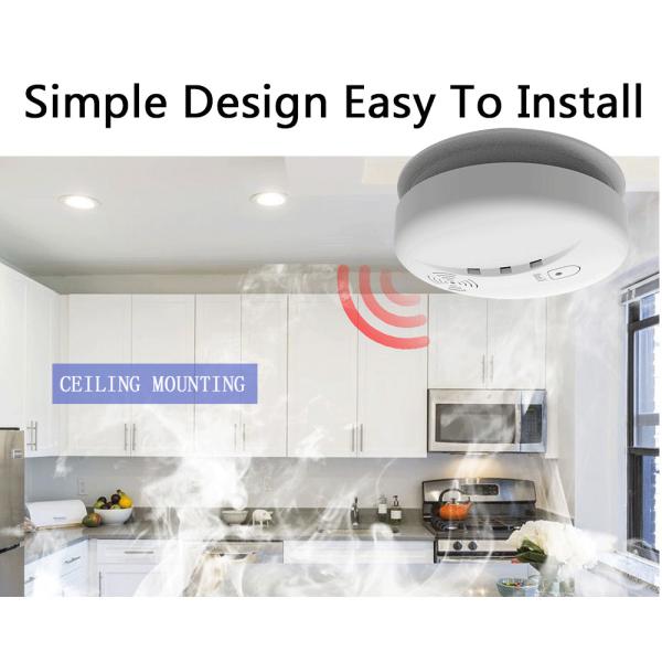 Battery Operated Smoke Fire Detector Photoelectric Sensor Alarms With Light Sound Warning