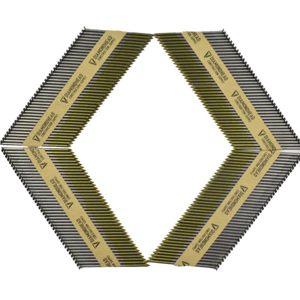 Collated Framing Nails Flat / Checkered Head Paper Strip Nails For Building Construction