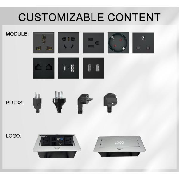 Multi-function Desktop Socket Pop up Hidden Socket for Office With 2 Universal Power Interface USB Charging