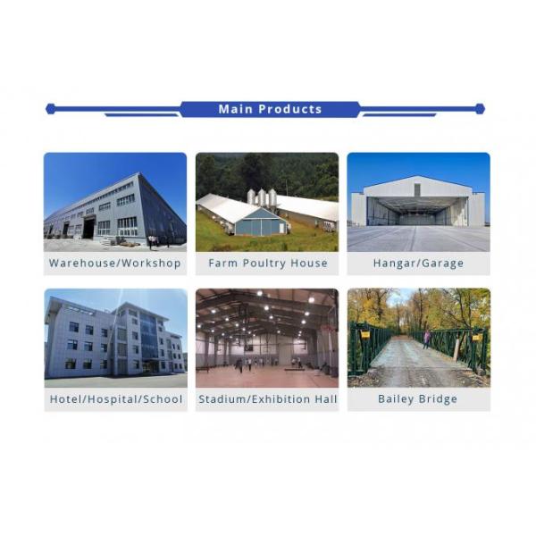 Hot Rolled Steel Portal Frame Structure Building Construction Customizable