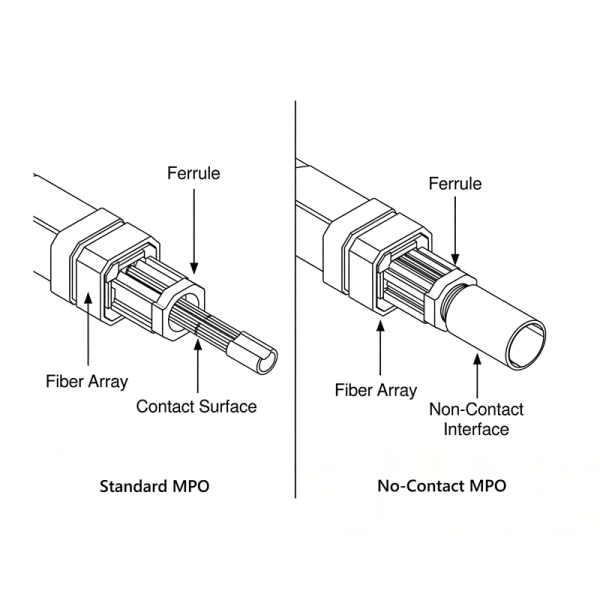 No Contact MPO Patch Cord High Durability MPO Patch Cable For 400G / 800G Optical Modules