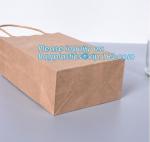 High Brightly Brown Kraft Paper Bag With Handle Custom Print Logo,Kraft Paper