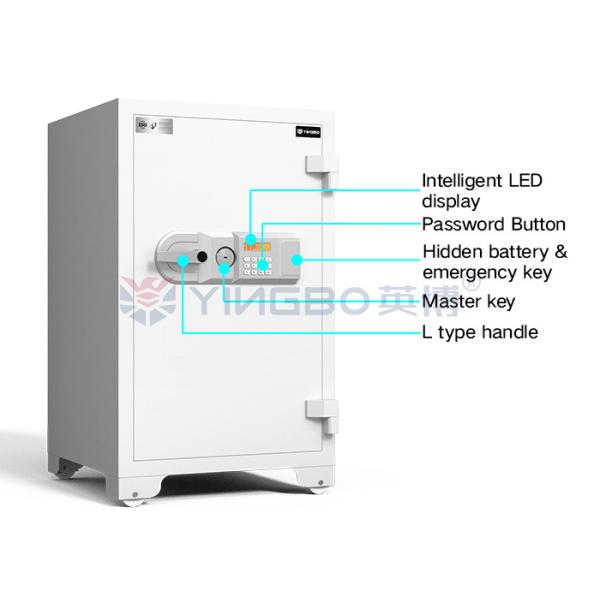 Adjustable Shelves Fireproof Safe Box Solid Steel Latches Secure Valuables Documents