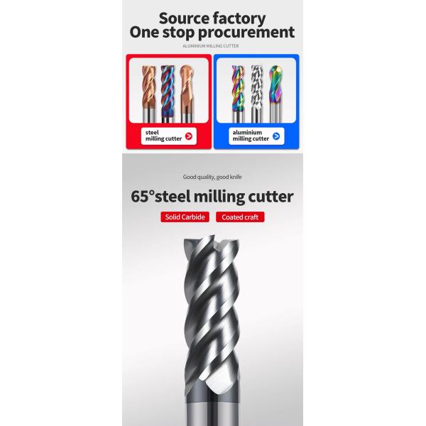 Four Blade Four Slot Cutters 4 Flutes End Mills For Steel