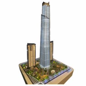 Custom High Precision Architectural Scale Model Modern Commercial Tower Display