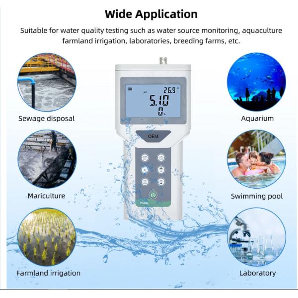 Handheld Portable Digital ORP pH Meter with 65*40mm Multi-line LCD Backlight Display
