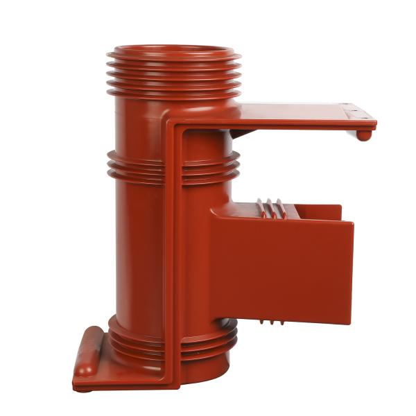 Red High Voltage Epoxy Resin Insulator 40.5kV Shielded Spout Bushing for Switchgear