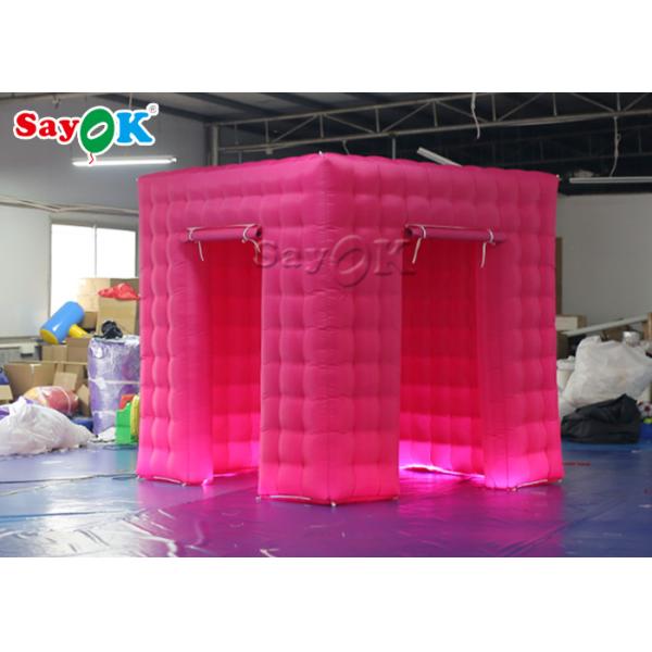 Event Booth Displays Square Double Middle Door Video Inflatable Photo Booth With Led Light