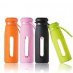 Lovely Borosilicate Silicone Covered Glass Water Bottle For Home / Office