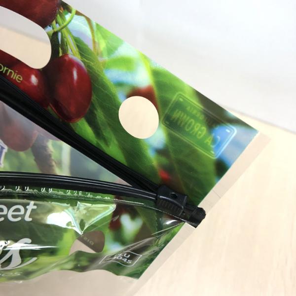 Clear fresh fruit packing bag with zipper and breath hole/ Fruit plastic bag for strawberry,grape,Cherry tomatoes