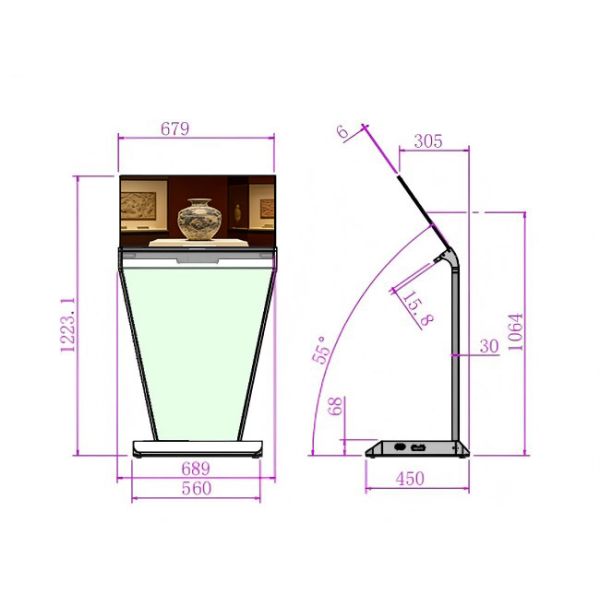 30 Inch Transparent Interactive OLED Information Display For Smart Visitor Experience Systems