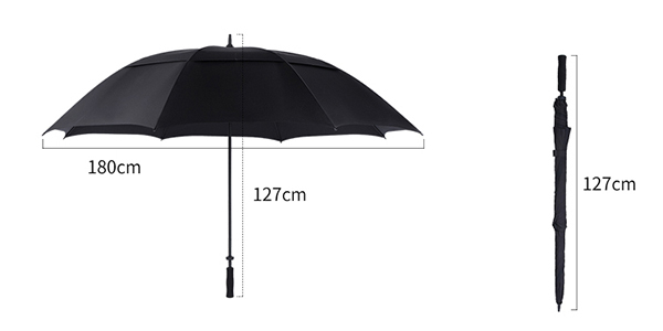 77" Vented Golf Umbrella Manual Open Large Double Canopy Umbrella