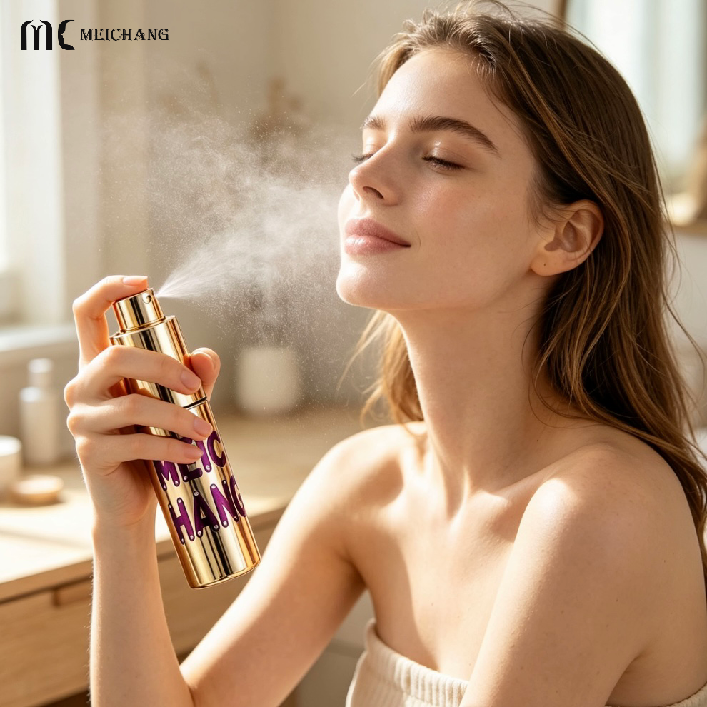 15ml 30ml 50ml Custom Airless Fine Mist Spray Bottle with Rotating Lock Design for Skincare Packaging（MC-296）