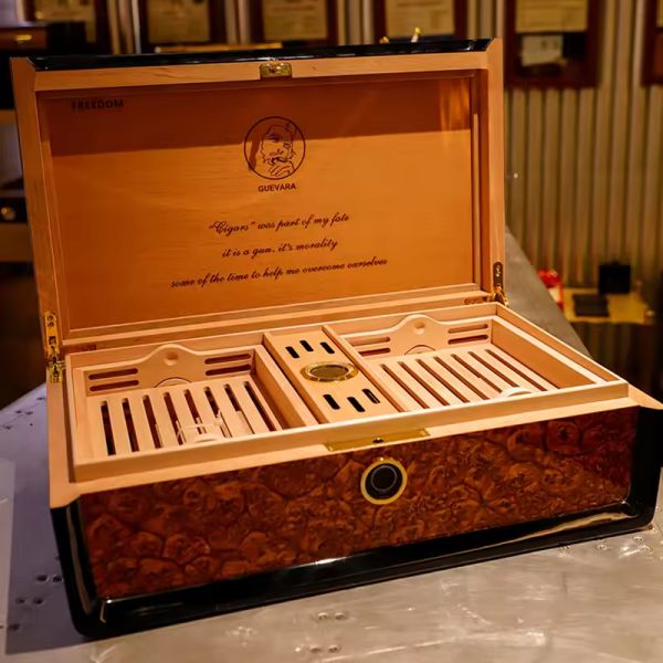 Laser Engraved Solid Wood Cigar Case B2B Bulk Supply with Logo Personalization
